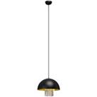 INTERIORS by Premier Metal Pendant Ceiling Light - Black with Crystals