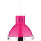 INTERIORS by Premier Bell Shaped Pendant Ceiling Light - Pink & Chrome