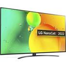 75 LG 75NANO766QA Smart 4K Ultra HD HDR LED TV with Google Assistant & Amazon Alexa, Silver/Grey,Blue