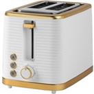 SALTER Palermo EK5032WHT 2-Slice Toaster - White & Gold