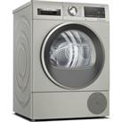 BOSCH Serie 6 WQG245S9GB 9 kg Heat Pump Tumble Dryer - Silver Inox, Silver/Grey