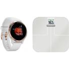 Garmin Venu 2S Smartwatch Rose Gold & Index S2 Smart Scale Bundle, Gold,White