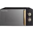 RUSSELL HOBBS Groove RHMM723B Compact Solo Microwave - Black & Gold, Gold,Black