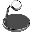 CYGNETT ChargeBase 3-in-1 Qi Wireless Charging Stand, Black,Silver/Grey