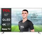 50 TCL 50RC630K Smart 4K Ultra HD HDR QLED TV, Silver/Grey