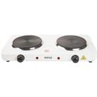PIFCO 204776 Double Electric Hot Plate - White, White