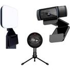 Logitech Pro C920 Full HD Webcam, Snowball iCE USB Streaming Microphone & Litra Glow Streaming L
