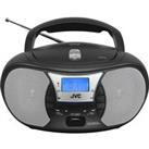 JVC RD-D222B FM Boombox - Black & Silver, Black,Silver/Grey