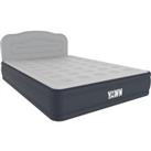 YAWN Air Bed with Fitted Sheet - King, Blue,Silver/Grey