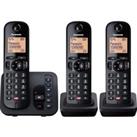 PANASONIC KX-TGC263EB Cordless Phone - Triple Handsets, Black, Black