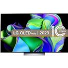 65" LG OLED77C34LA Smart 4K Ultra HD HDR OLED TV with Amazon Alexa, Silver/Grey