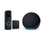 Amazon Blink Video Doorbell with Sync Module & Echo Dot (5th Gen) Smart Speaker with Alexa Bundl