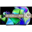 LG OLED83C34LA 83" Smart 4K Ultra HD HDR OLED TV with Amazon Alexa, Silver/Grey,Black