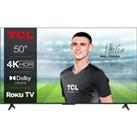 50" TCL 50RP630K Roku TV Smart 4K Ultra HD HDR LED TV, Black