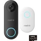 REOLINK VDW5MM64-UK Quad HD Smart Video Doorbell - Black & White, Black,White