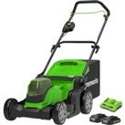 GREENWORKS GWG24X2LM41K2X Cordless Rotary Lawn Mower with 2 batteries - Black & Green