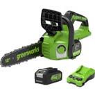 GREENWORKS GWGD24CS30K4 Cordless Chainsaw with 1 Battery - Green & Black