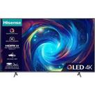 55" HISENSE 55E7KQTUK PRO Smart 4K Ultra HD HDR QLED TV with Amazon Alexa, Black