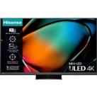 65 HISENSE 65U8KQTUK Smart 4K Ultra HD HDR Mini-LED TV with Amazon Alexa, Silver/Grey