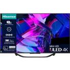75 HISENSE 75U7KQTUK Smart 4K Ultra HD HDR Mini-LED TV with Amazon Alexa, Silver/Grey
