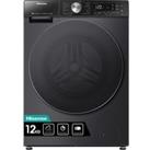 HISENSE WF5S1245BB WiFi-enabled 12 kg 1400 Spin Washing Machine - Black, Black