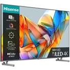 65" HISENSE 65U6KQTUK Smart 4K Ultra HD HDR Mini-LED TV with Amazon Alexa, Silver/Grey
