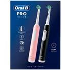 ORAL B Pro 1 Cross Action Electric Toothbrush - Twin Pack, Pink,Black