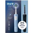 ORAL B Vitality Pro Electric Toothbrush - Black & Blue Duo, Blue,Black