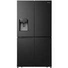 HISENSE RQ760N4SBFE American-Style Smart Fridge Freezer - Black, Black