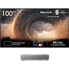 HISENSE 100L5HTUKD Smart 4K Ultra HD HDR Laser TV with Amazon Alexa, Silver/Grey