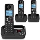 ALCATEL F860 Voice TAM ATL1425239 Cordless Phone - Triple Handsets, Black, Black