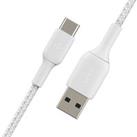 BELKIN Braided USB Type-C to USB Type-A Cable - 3 m, White, White