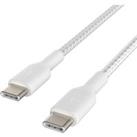 BELKIN Braided to USB Type-C Cable - 1 m, White, Pack of 2, White