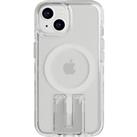 TECH21 Evo Crystal Kick iPhone 14 Case with MagSafe - Clear & White, White,Clear