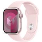 APPLE Watch Series 9 - 41 mm Pink Aluminium Case with Light Pink Sport Band, M/L, Pink
