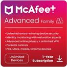MCAFEE Plus Advanced Family - 1 year (auto-renewal) for unlimited devices (download)