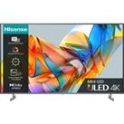 55" HISENSE 55U6KQTUK Smart 4K Ultra HD HDR Mini-LED TV with Amazon Alexa, Silver/Grey