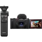 Sony ZV-1 II Vlogging Camera & GP-VPT2BT Shooting Grip with Wireless Remote Commander Bundle, Bl