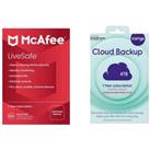 Mcafee LiveSafe (1 year, unlimited devices) & Cloud Backup (4 TB, 1 year) Bundle