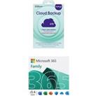 Microsoft 365 Family (12 months (automatic renewal), 6 users) & Cloud Backup (4 TB, 1 year) Bund