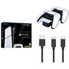 SONY PlayStation 5 Digital Edition Model Group, VS5001 Twin Docking Station (White) & Charge Cab