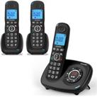 ALCATEL XL595 Voice Cordless Home Phone - Triple Headsets, Black, Black