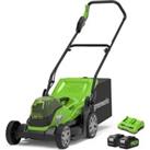 GREENWORKS GWG24X2LM36K4X Cordless Rotary Lawn Mower with 2 Batteries - Black & Green