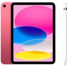 Apple 10.9 iPad (2022, 64 GB, Pink) & Pencil (1st Generation) Bundle, White,Pink