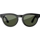 RAY-BAN Meta Headliner (Low Bridge Fit) Smart Glasses - Shiny Black, Polarised G15 Green