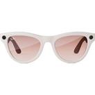 RAY-BAN Meta Skyler (Standard) Smart Glasses - Shiny Grey, Cinnamon Pink