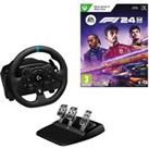 LOGITECH G923 Racing Wheel & Pedals - Xbox & PC, Black & EA F1 '24
