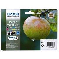Epson Apple T1295 Cyan, Magenta, Yellow. & Black Ink Cartridges - Multipack, Black & Tri-col