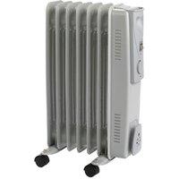 STATUS OFH7 Oil-Filled Radiator, Silver/Grey