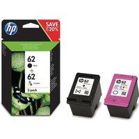 HP 62 Original Black & Tri-colour Ink Cartridges - Twin Pack, Black & Tri-colour